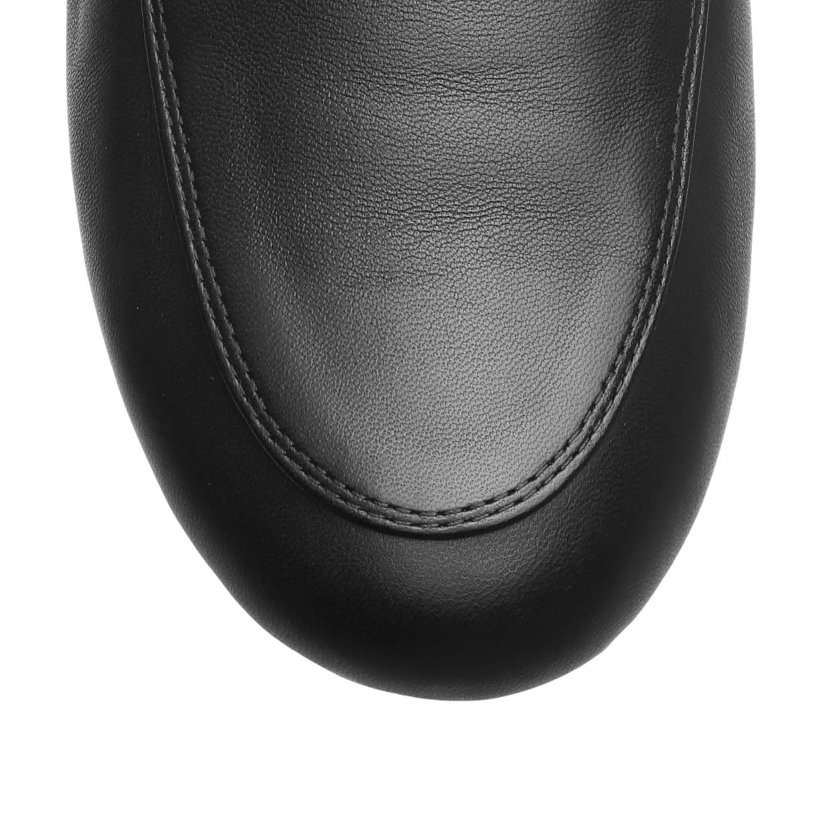 Black leather loafers