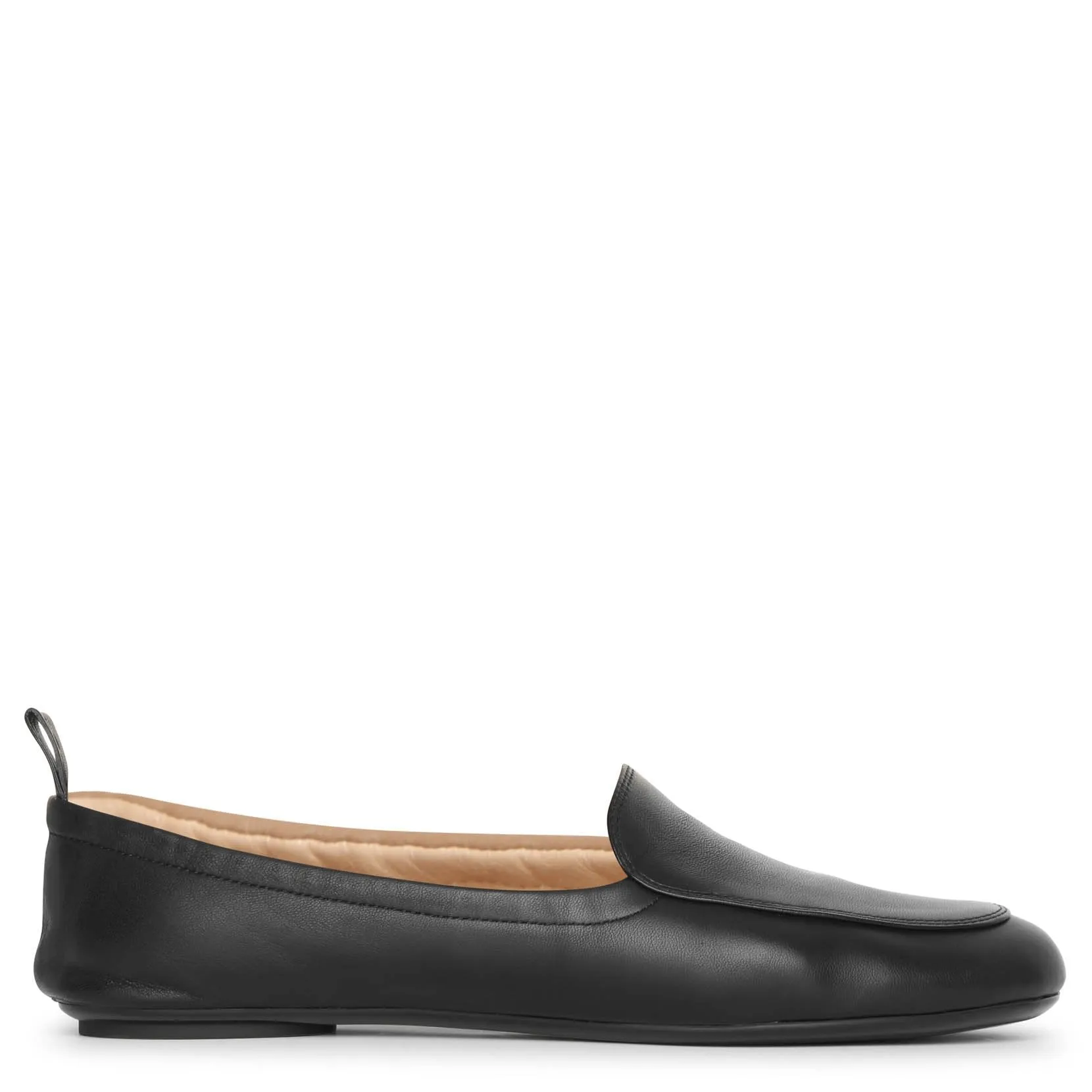 Black leather loafers