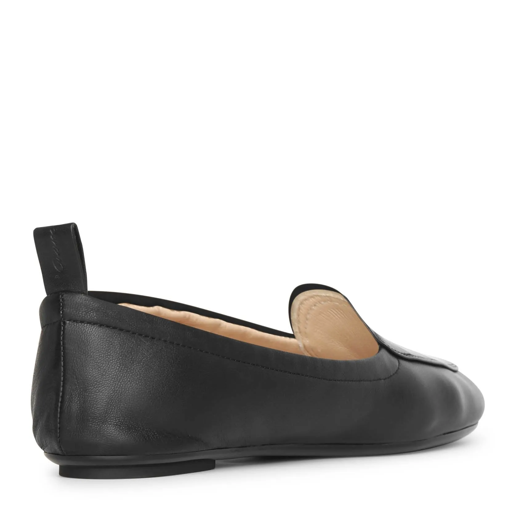 Black leather loafers