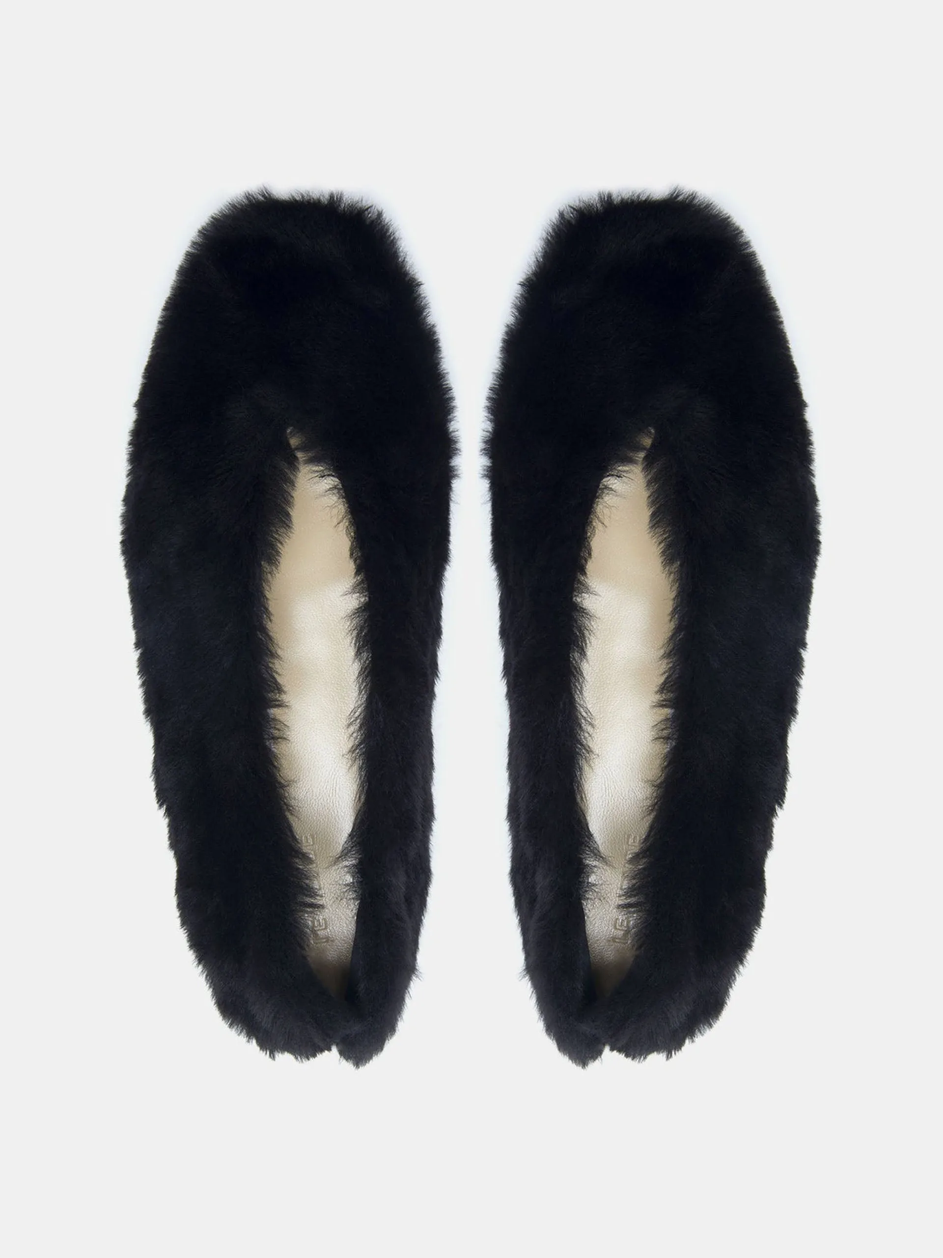 Black shearling Luna slippers