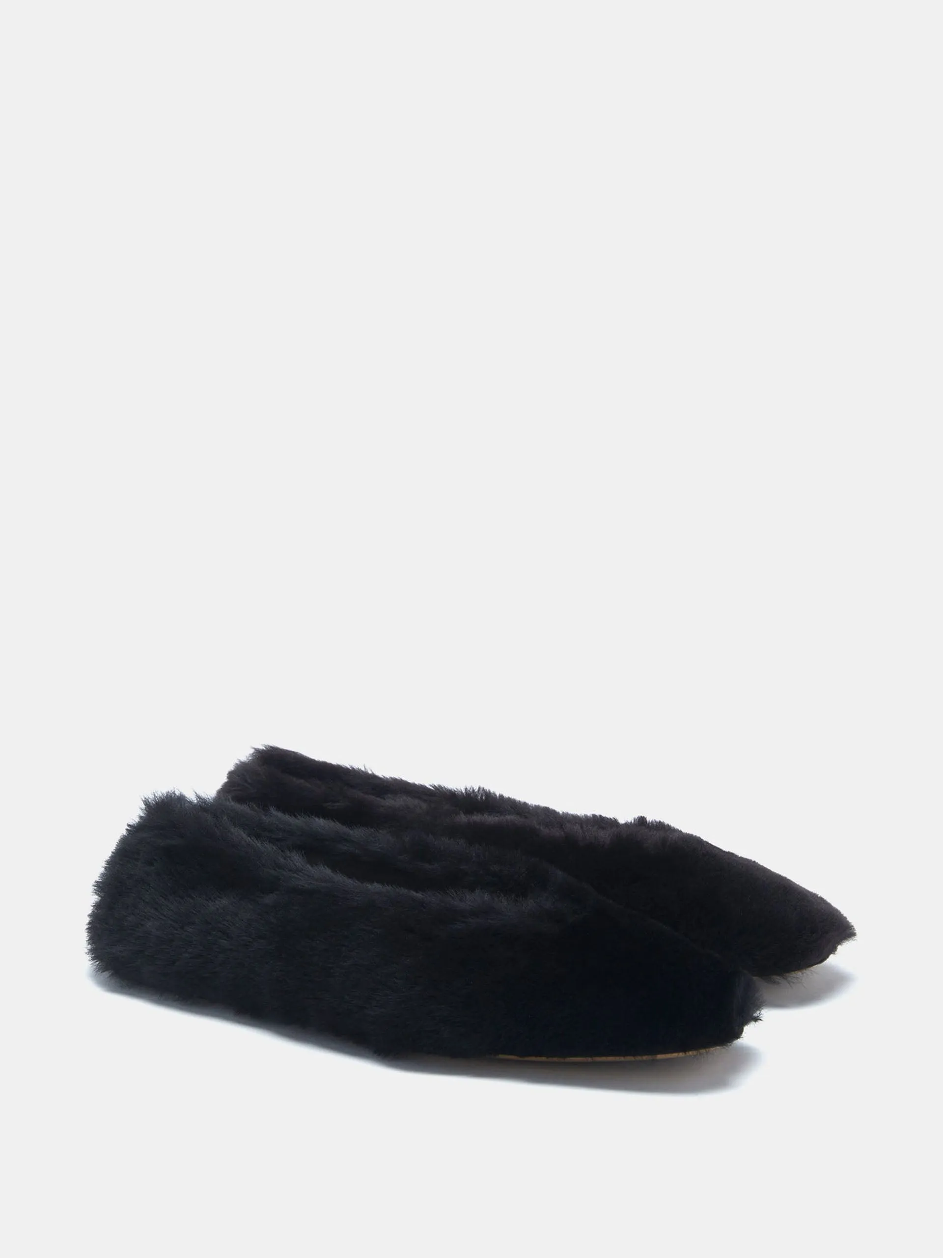 Black shearling Luna slippers