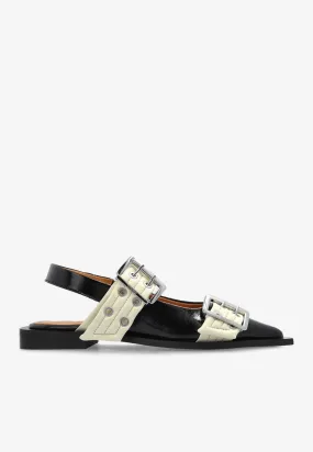 Buckled Slingback Flats