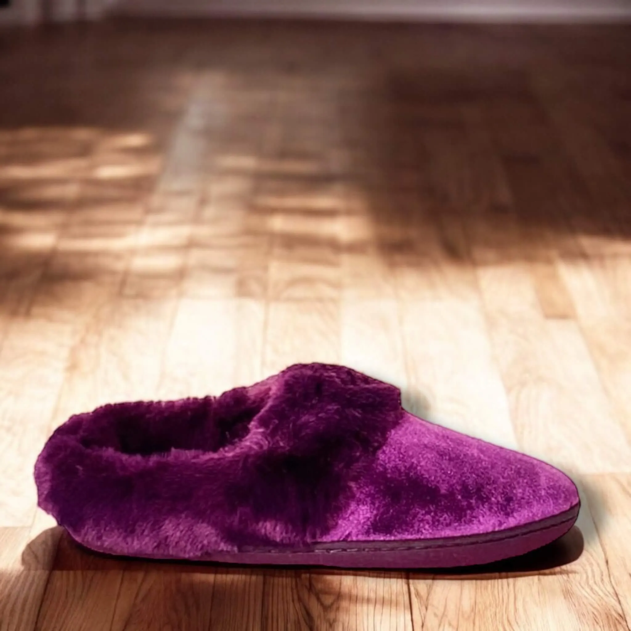 Burgundy Cozy Slip On Slippers