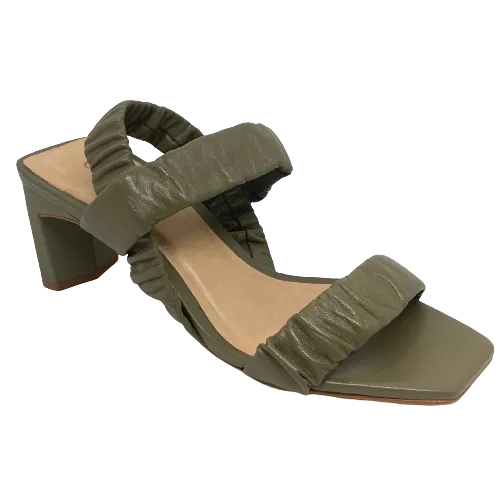 Carrano ruched leather heels (Khaki)