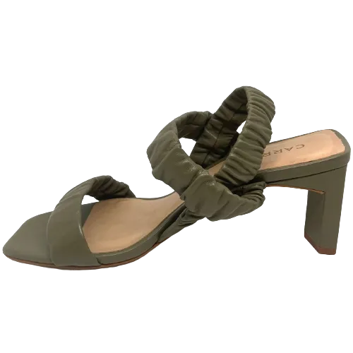 Carrano ruched leather heels (Khaki)