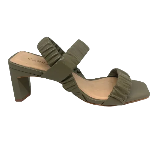 Carrano ruched leather heels (Khaki)