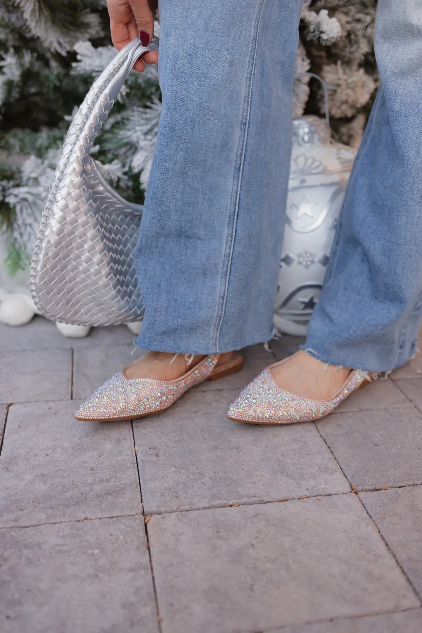 Champagne Toast Rhinestone Flats