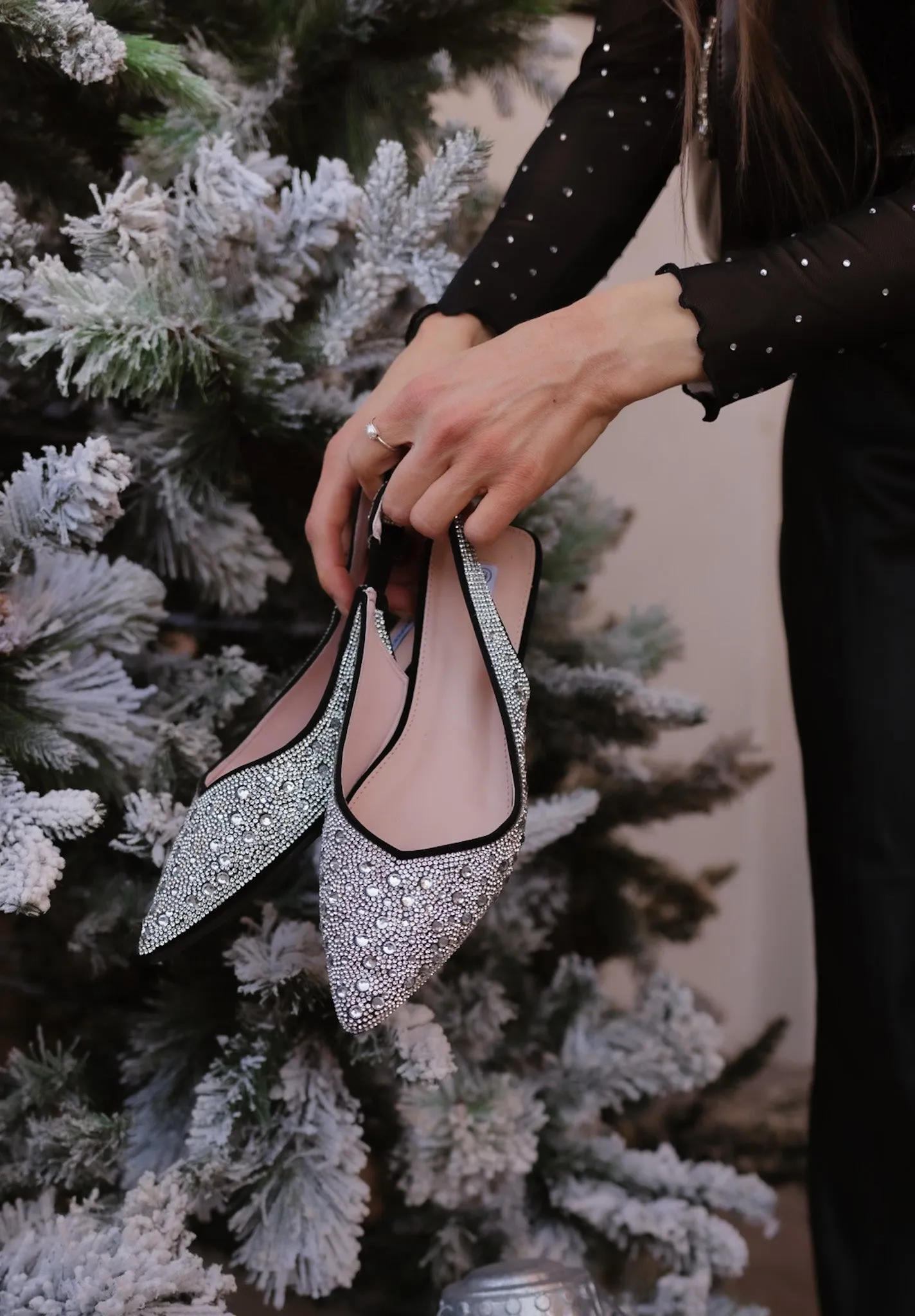 Champagne Toast Rhinestone Flats