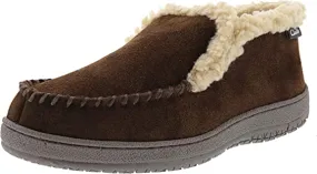 Clarks Brown Suede Moccasin Faux Fur Lining Indoor Outdoor Bootie Slippers