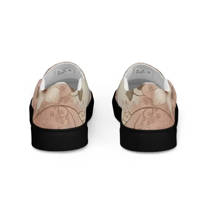 Flower in Pastel Slip on Canvas Shoes