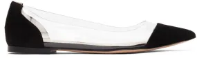 Gianvito Rossi Black Suede Plexi Ballerina Flats