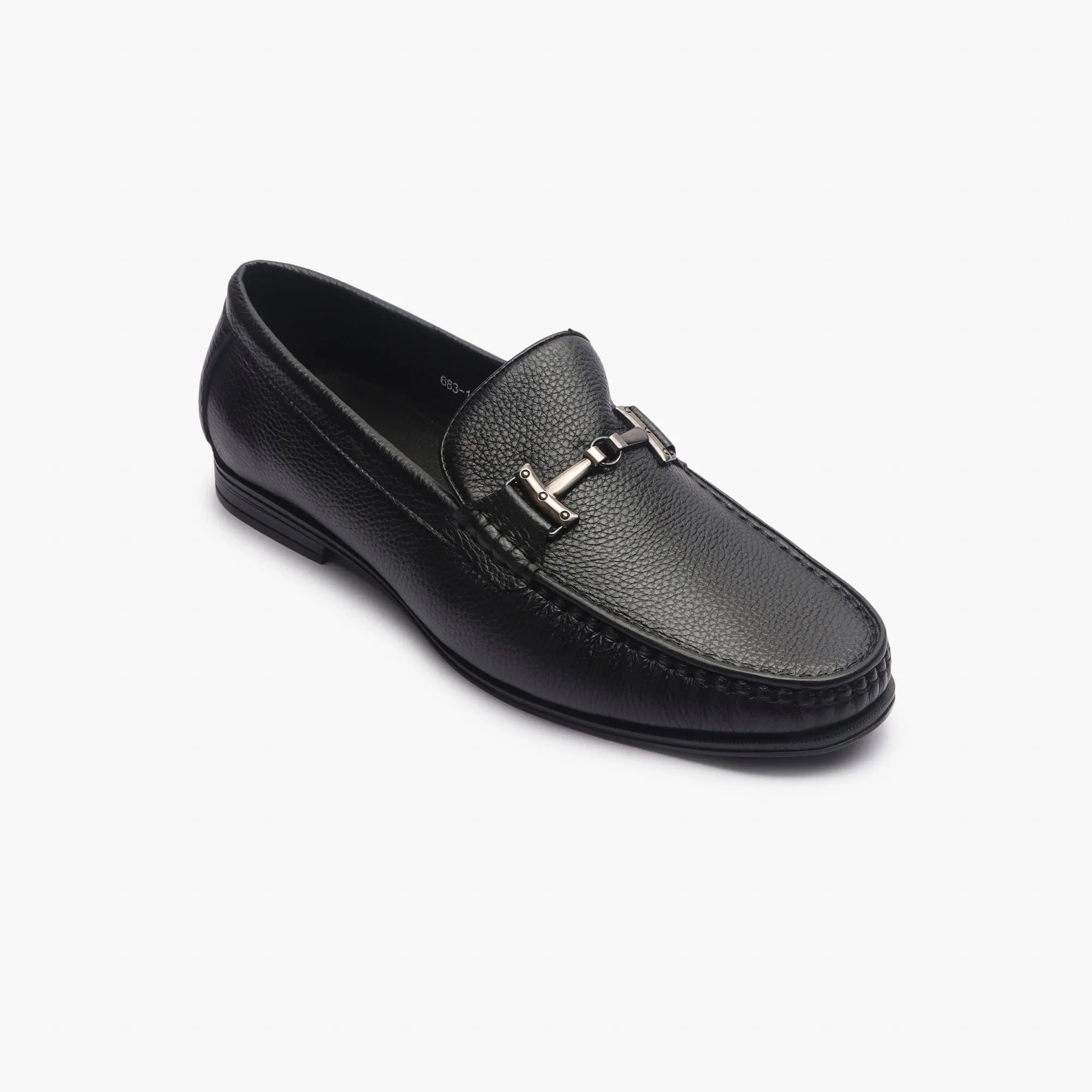 Grain Leather Loafers with Metal Bit