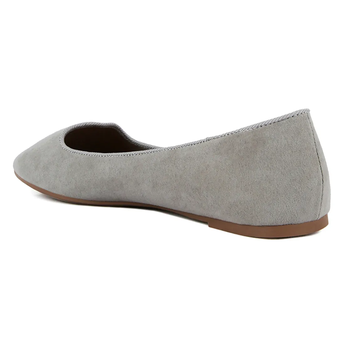 Grey Microfiber Casual Ballerinas