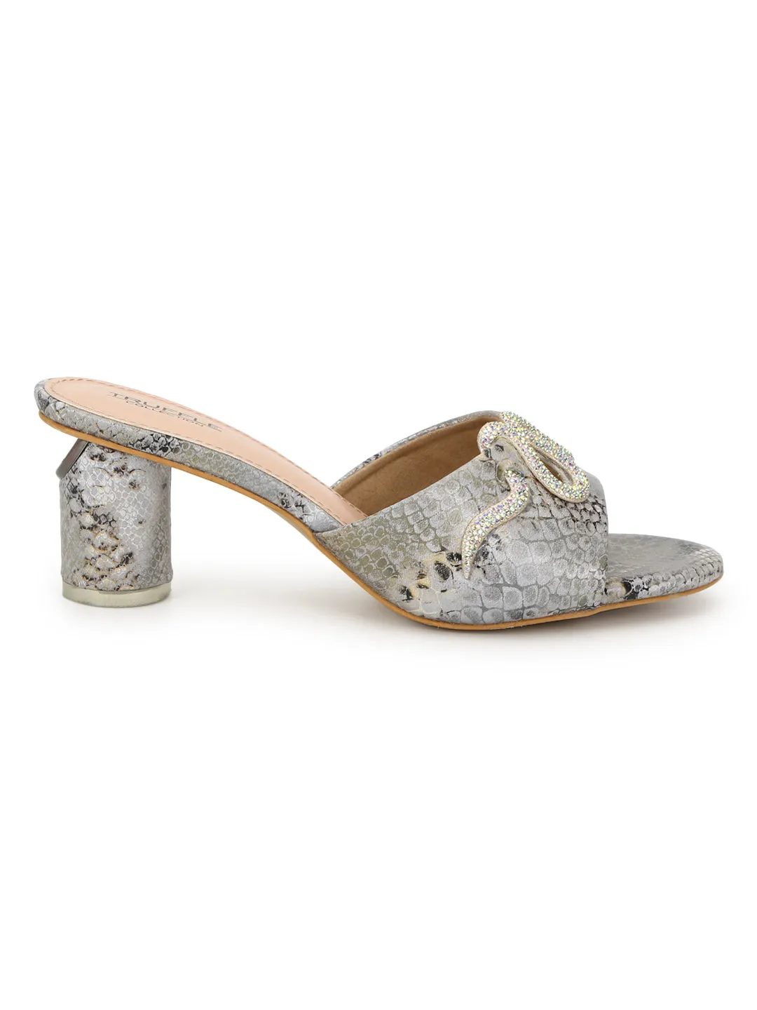 Grey PU Block Mules (TC-H00646-GRY)