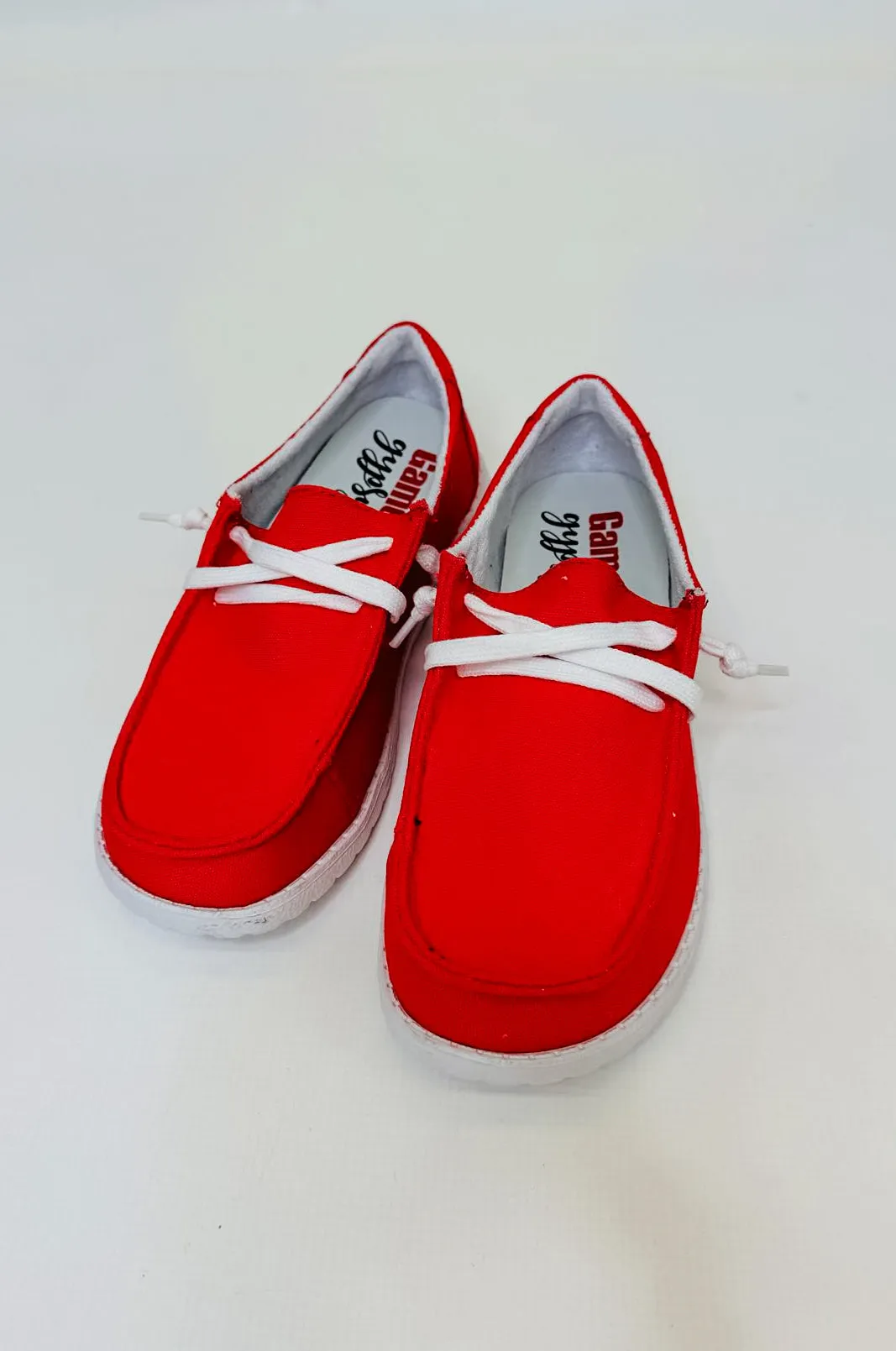 Gypsy Jazz Game Day Red Slip-Ons
