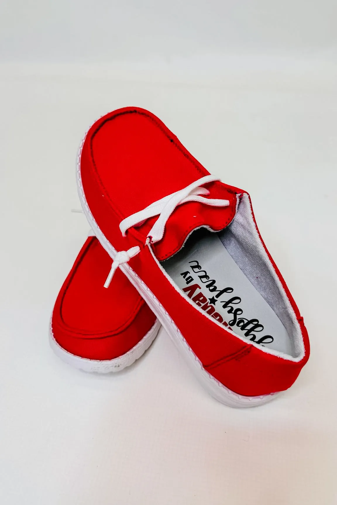 Gypsy Jazz Game Day Red Slip-Ons