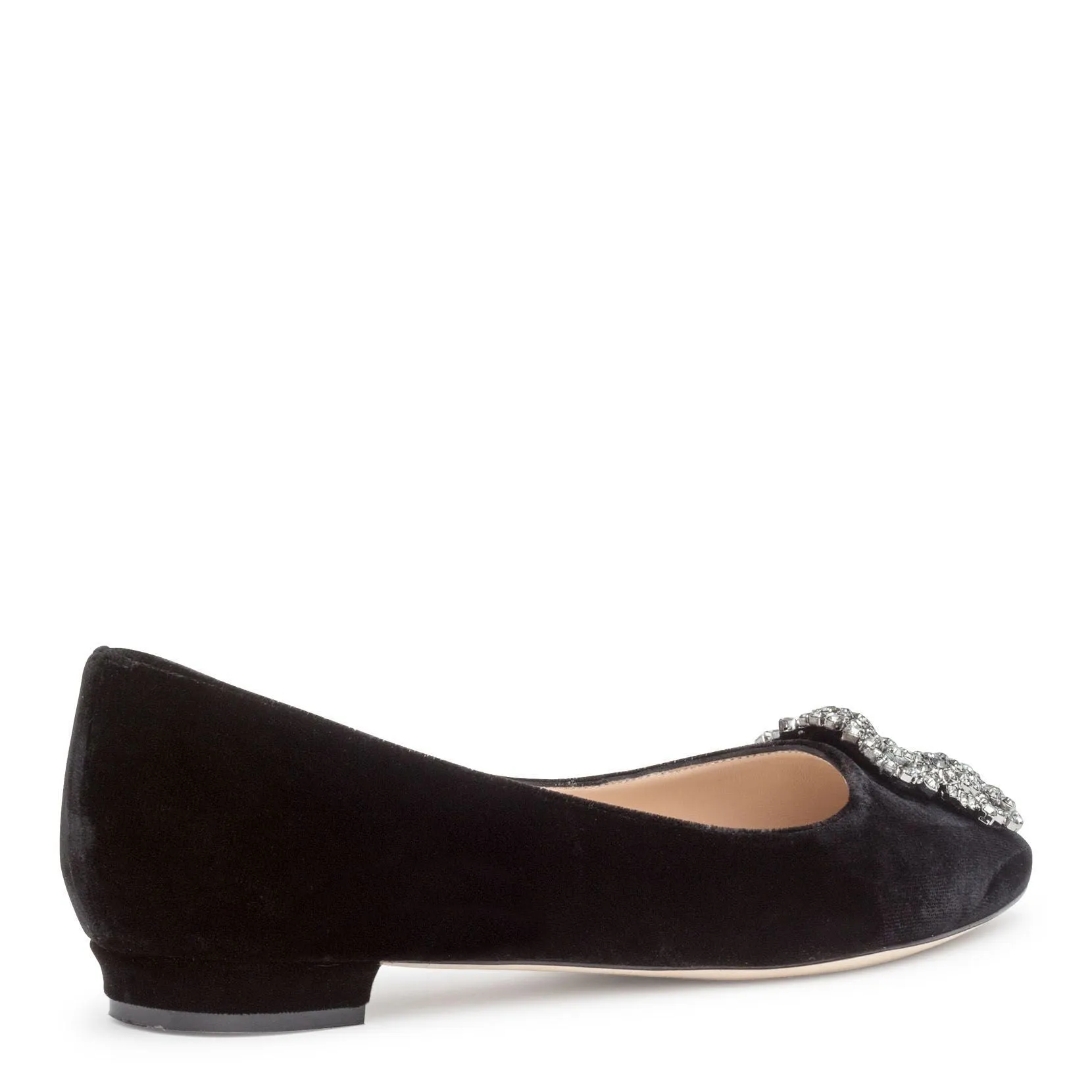 Hangisi flat black velvet ballerinas