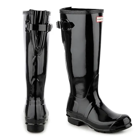 HUNTER ORIGINAL TALL GLOSS BUCKLE STRAP RAIN BOOTS