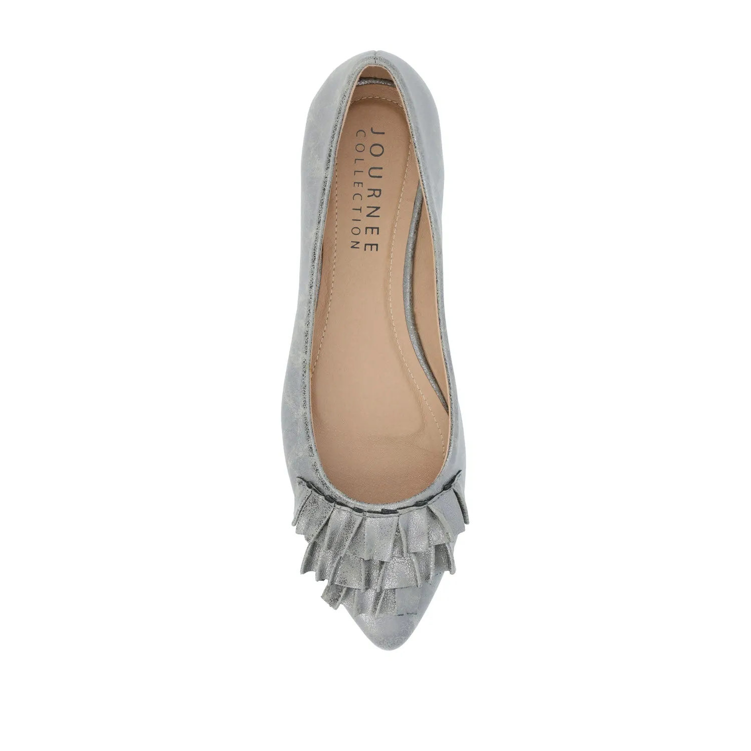 JUDY RUFFLED BALLET FLATS IN WIDE