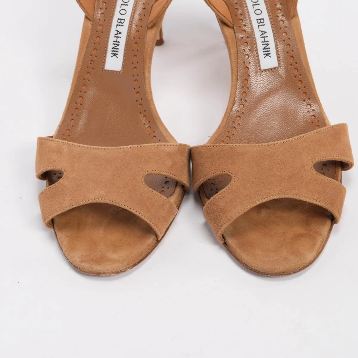 Manolo Blahnik Brown Suede Maldura Sandals 39