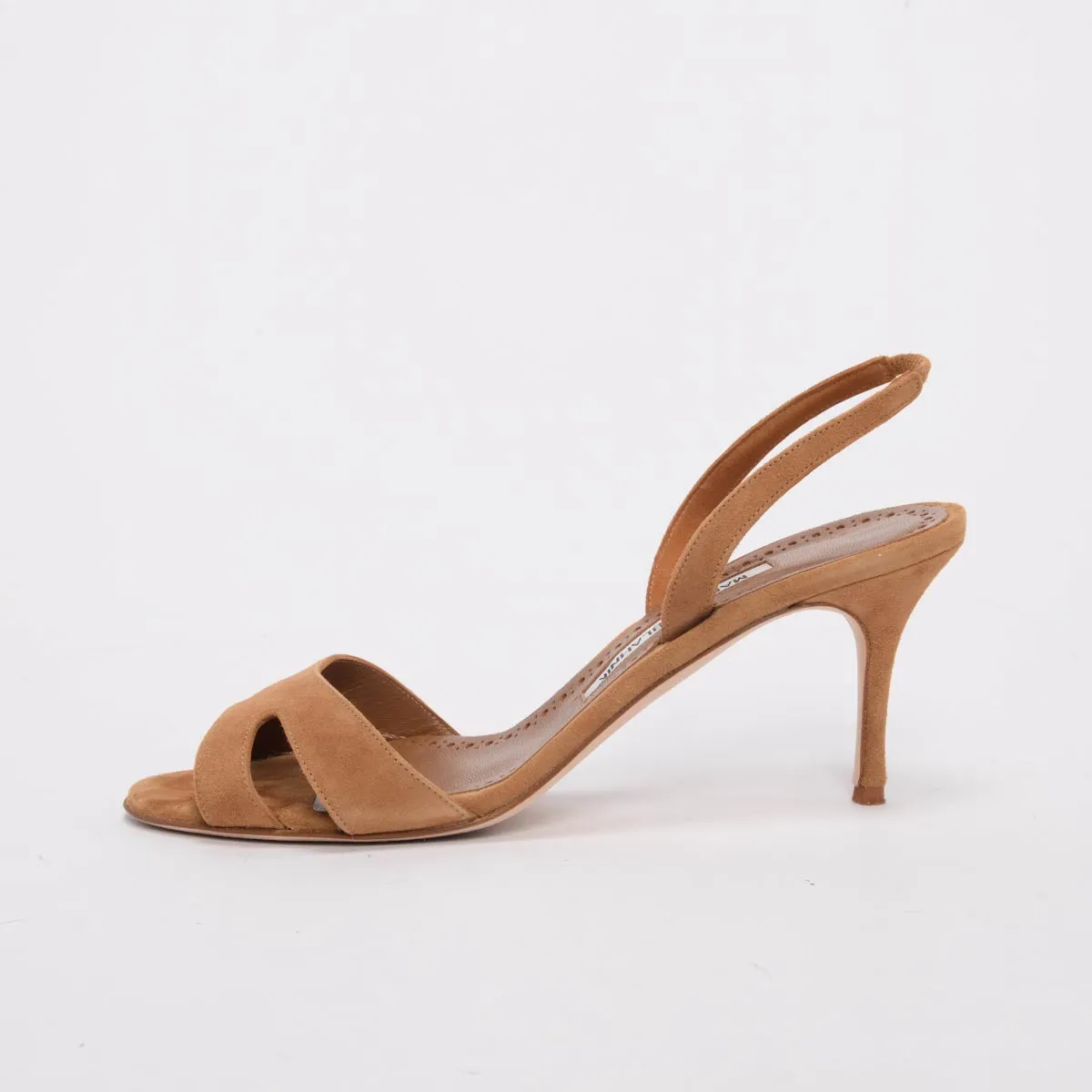 Manolo Blahnik Brown Suede Maldura Sandals 39