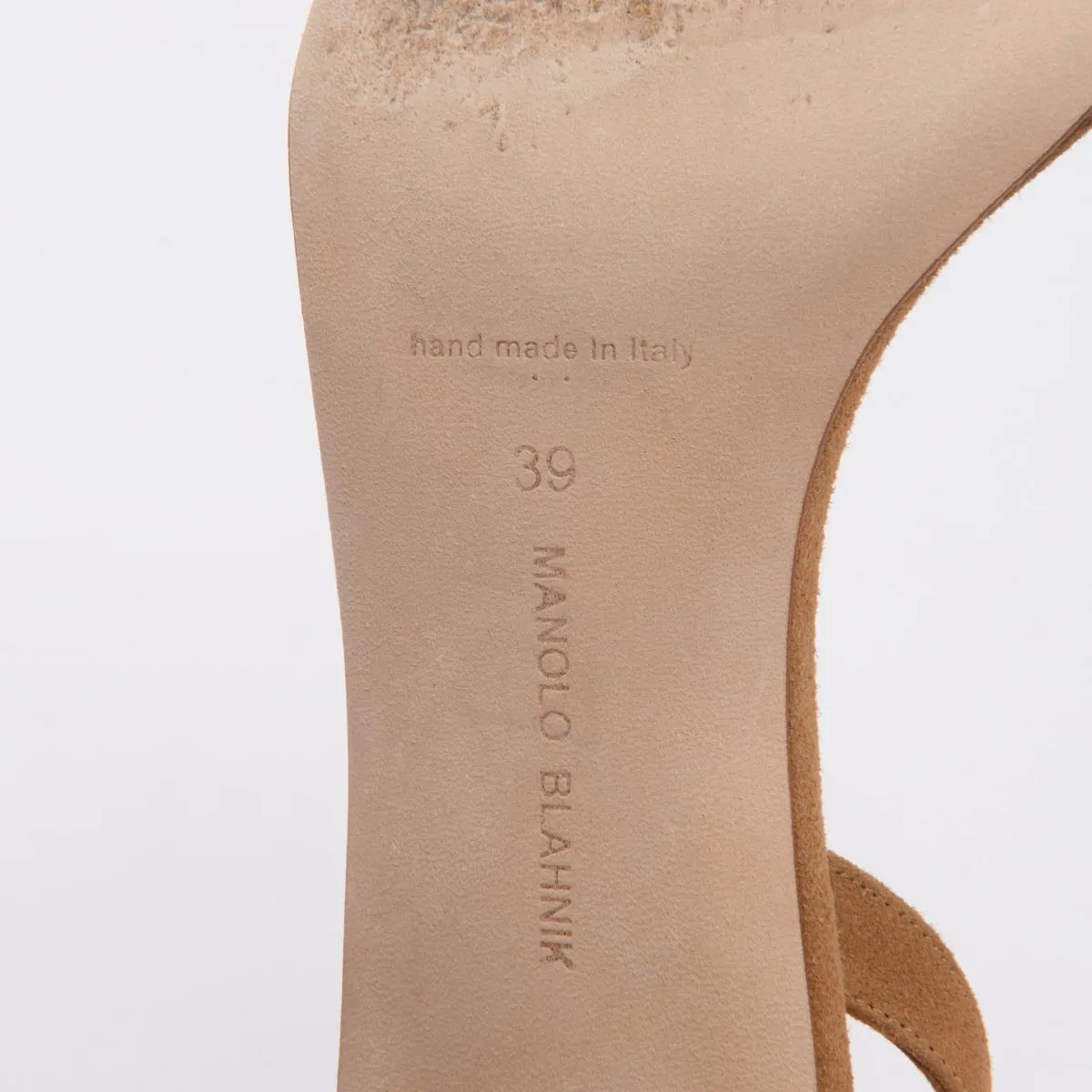 Manolo Blahnik Brown Suede Maldura Sandals 39