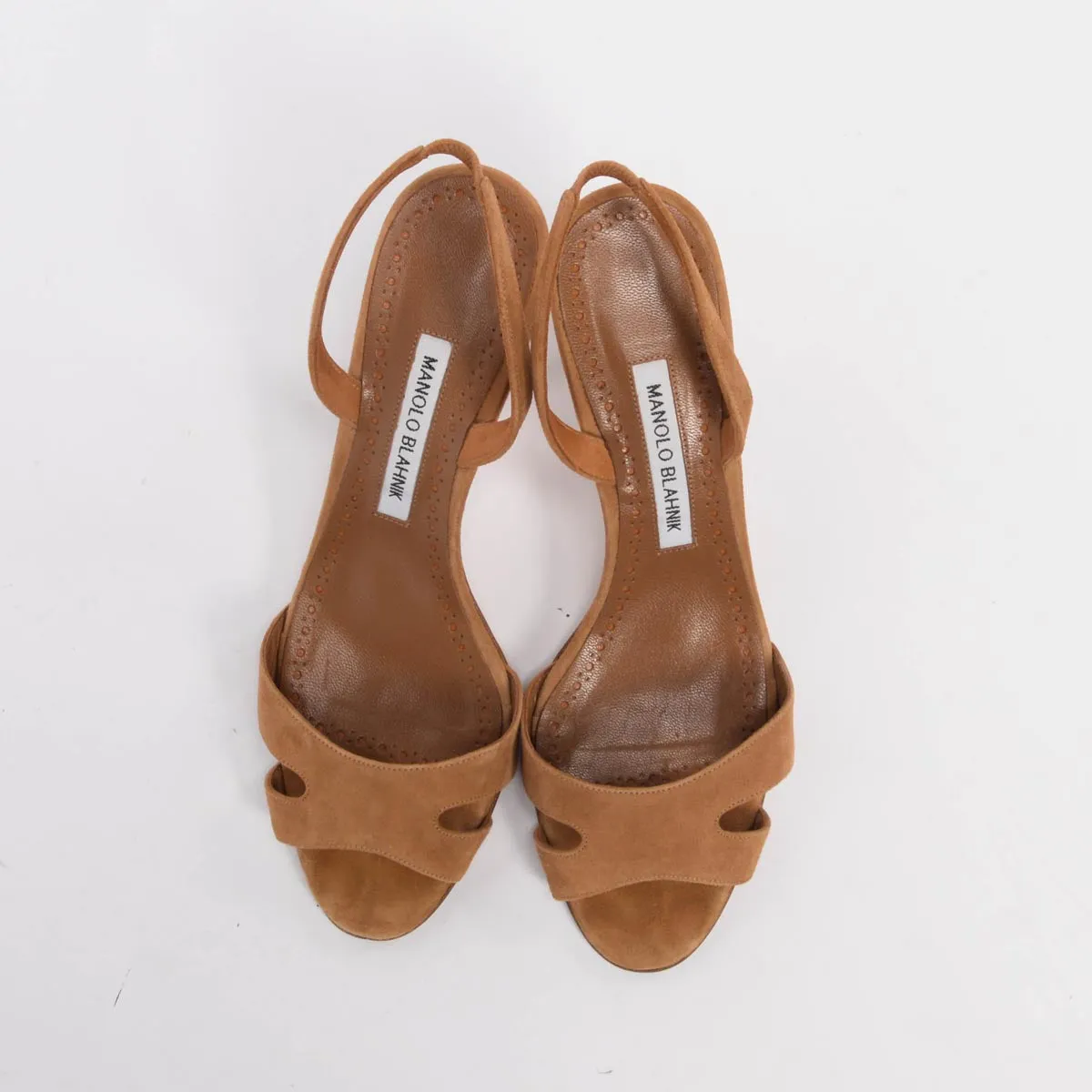 Manolo Blahnik Brown Suede Maldura Sandals 39