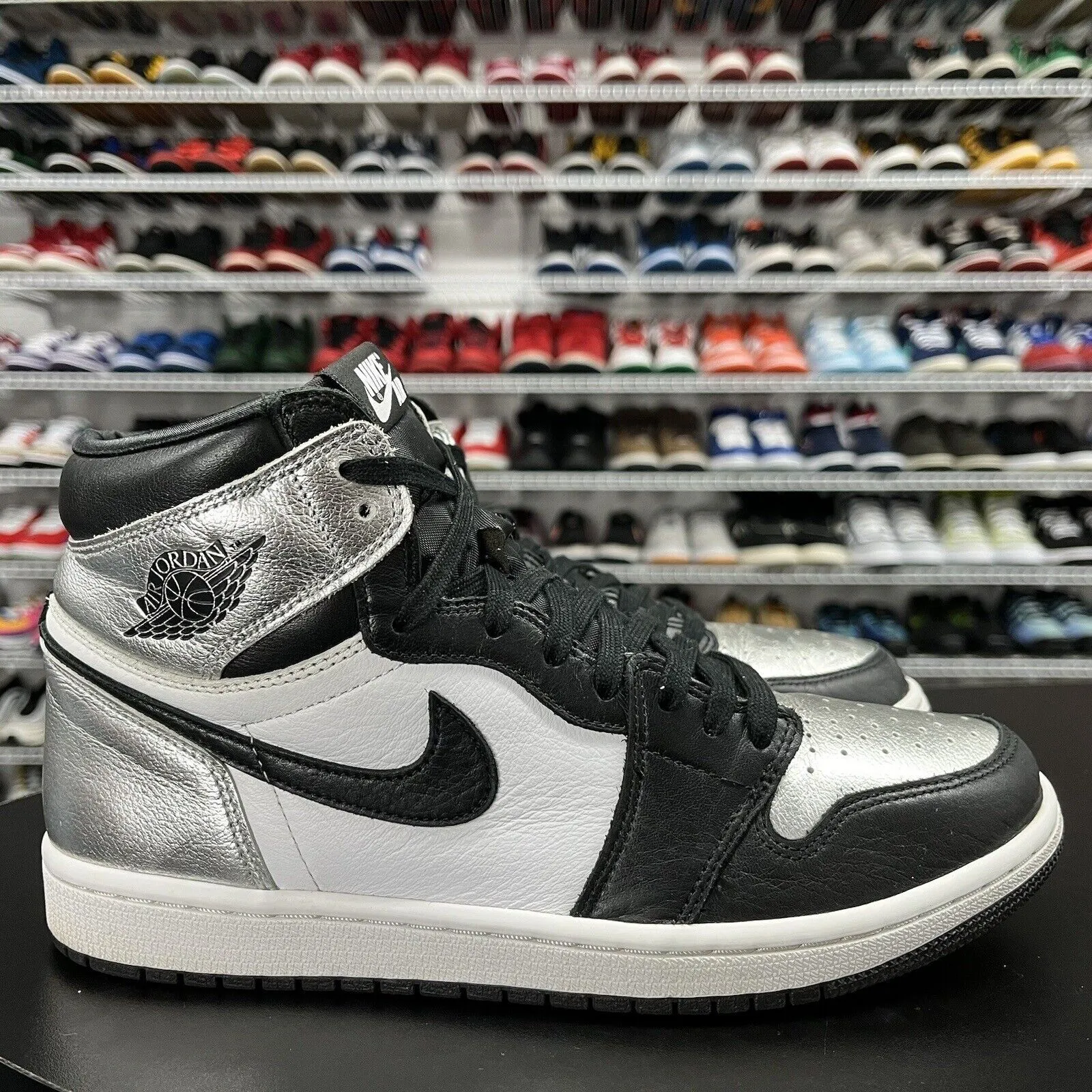 Nike Air Jordan 1 High OG Silver Toe Black Mtlc Silver CD0461-001 Size 9.5