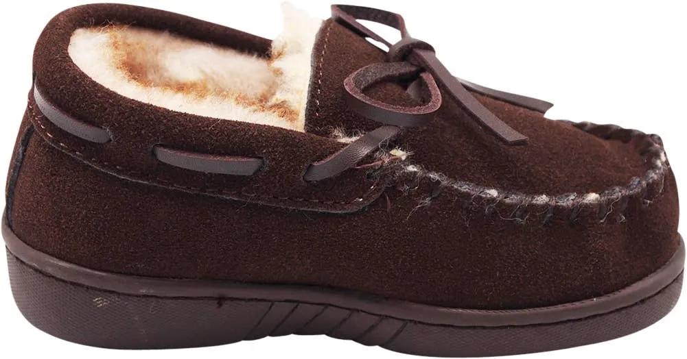Norty Boys 11-3 Chocolate Suede Slipper Moc 16962