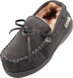 Norty Boys 11-3 Grey Suede Slipper Moc 16960