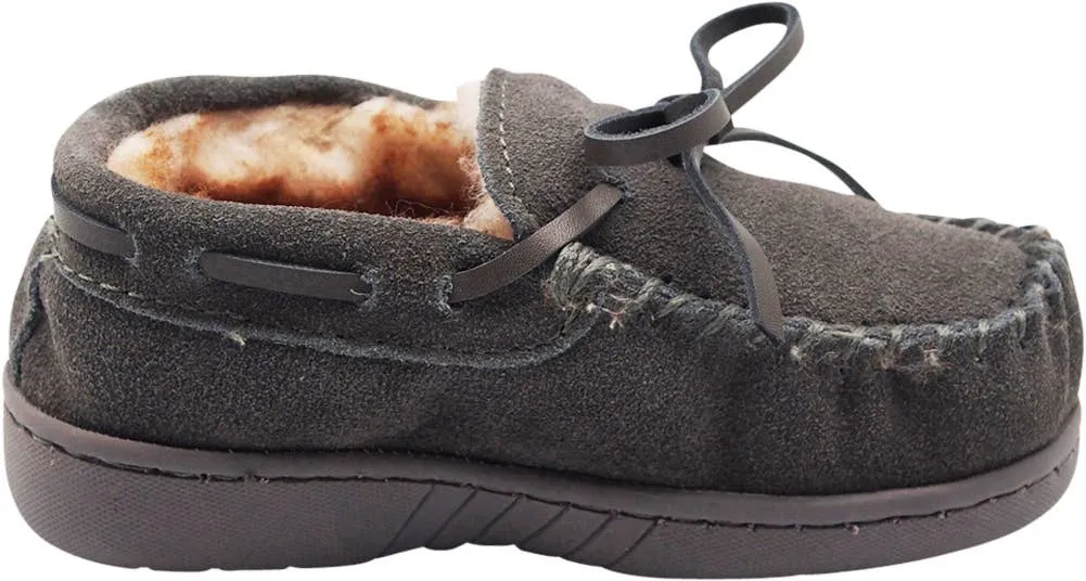 Norty Boys 11-3 Grey Suede Slipper Moc 16960