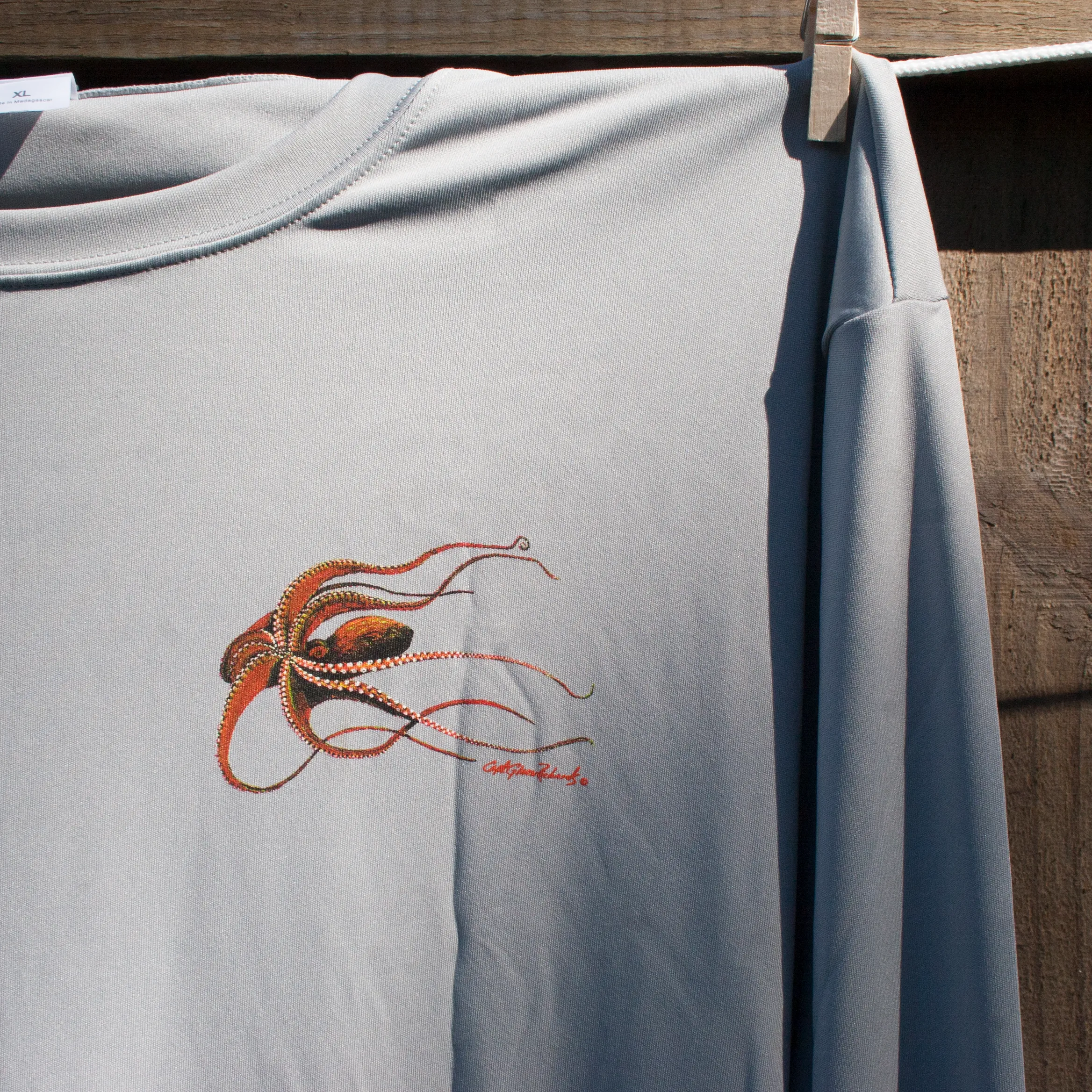 Octopus Long Sleeve Quick Dry Crewneck T-Shirt