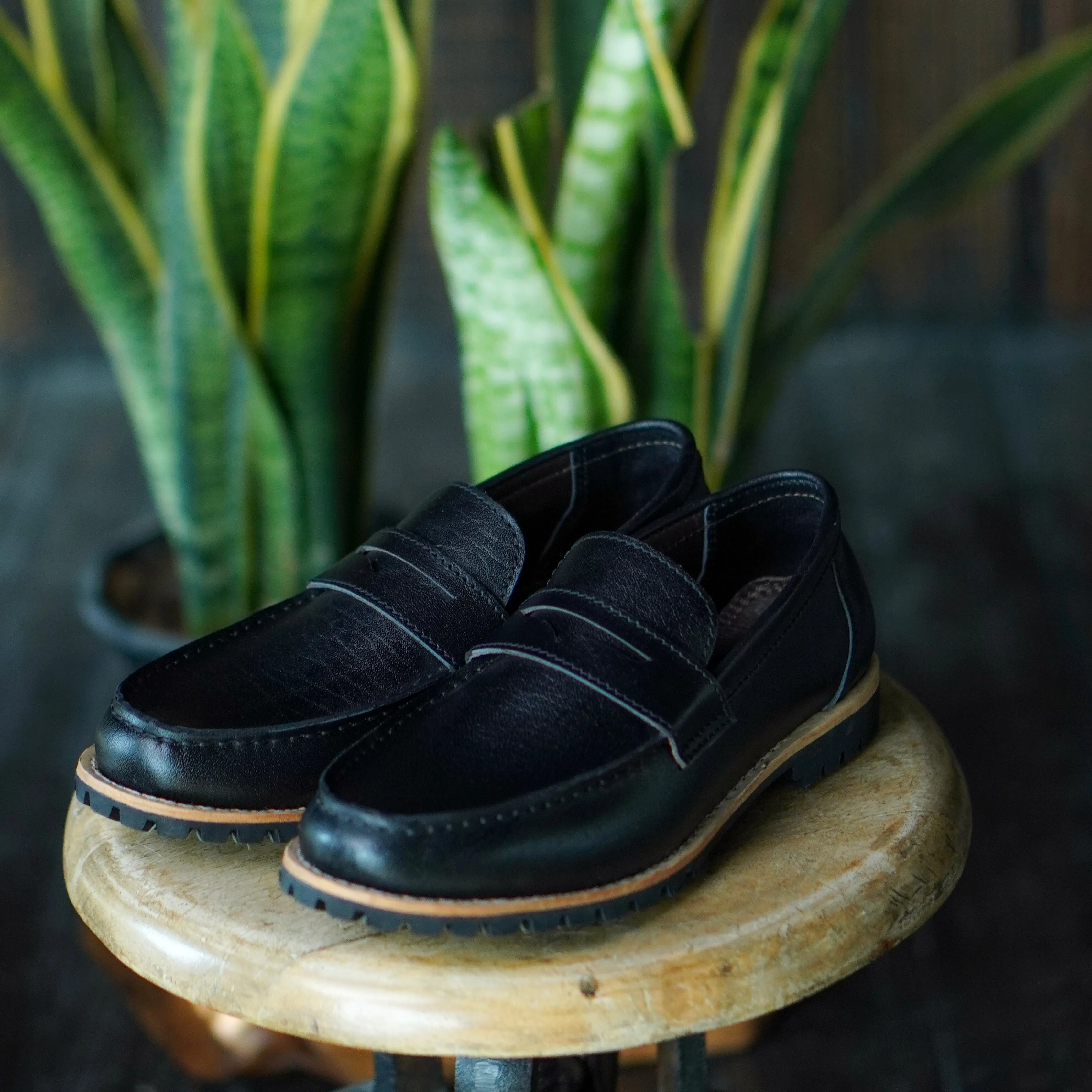 Oslo Penny Loafers (Raven Black) Goodyear Welted
