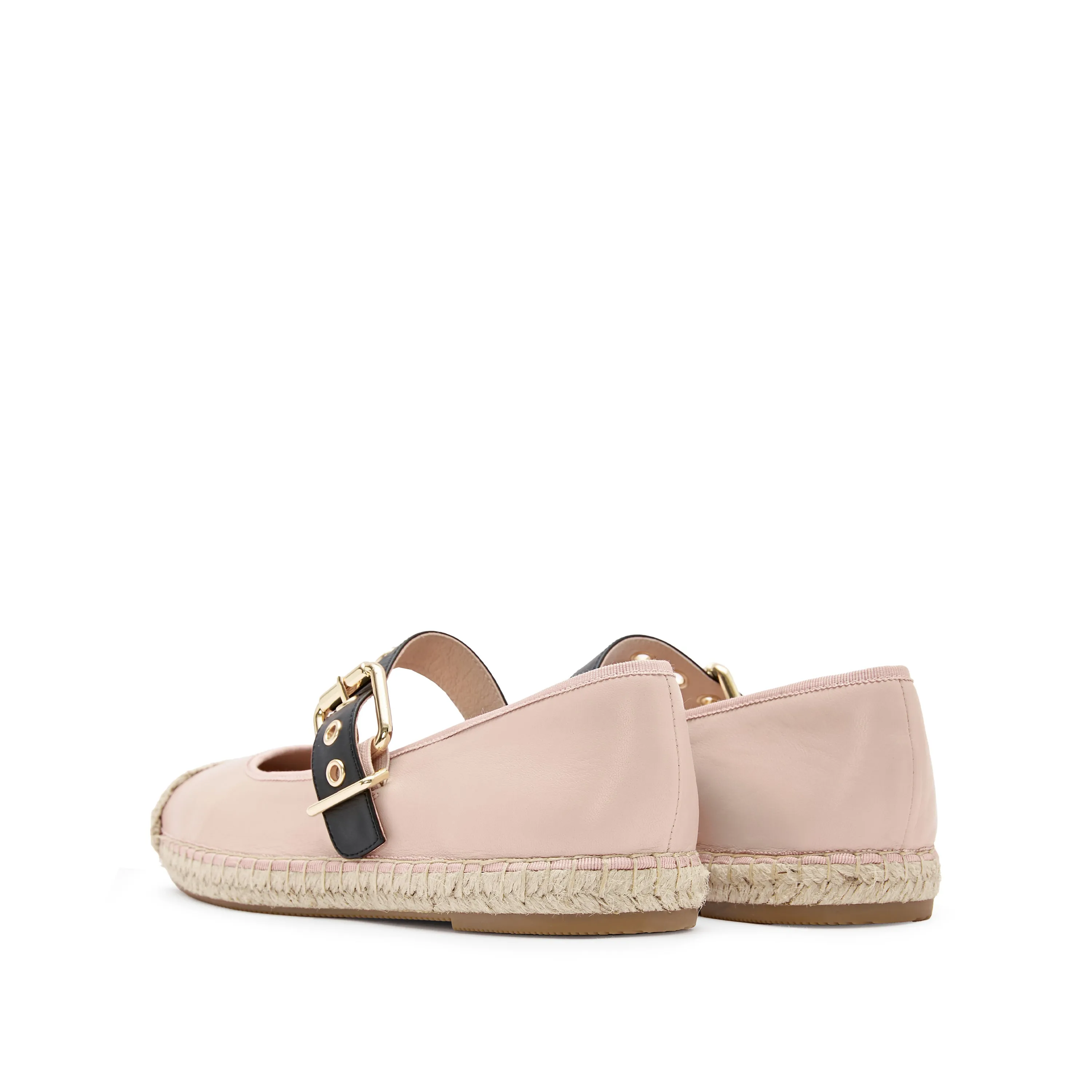 Pink Metal Buckle Mary Jane Espadrilles