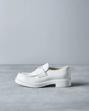 Prada White Chocolate patent leather loafers