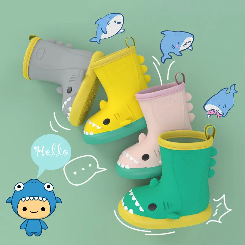 The Friendly Shark  Kids Rain Boots