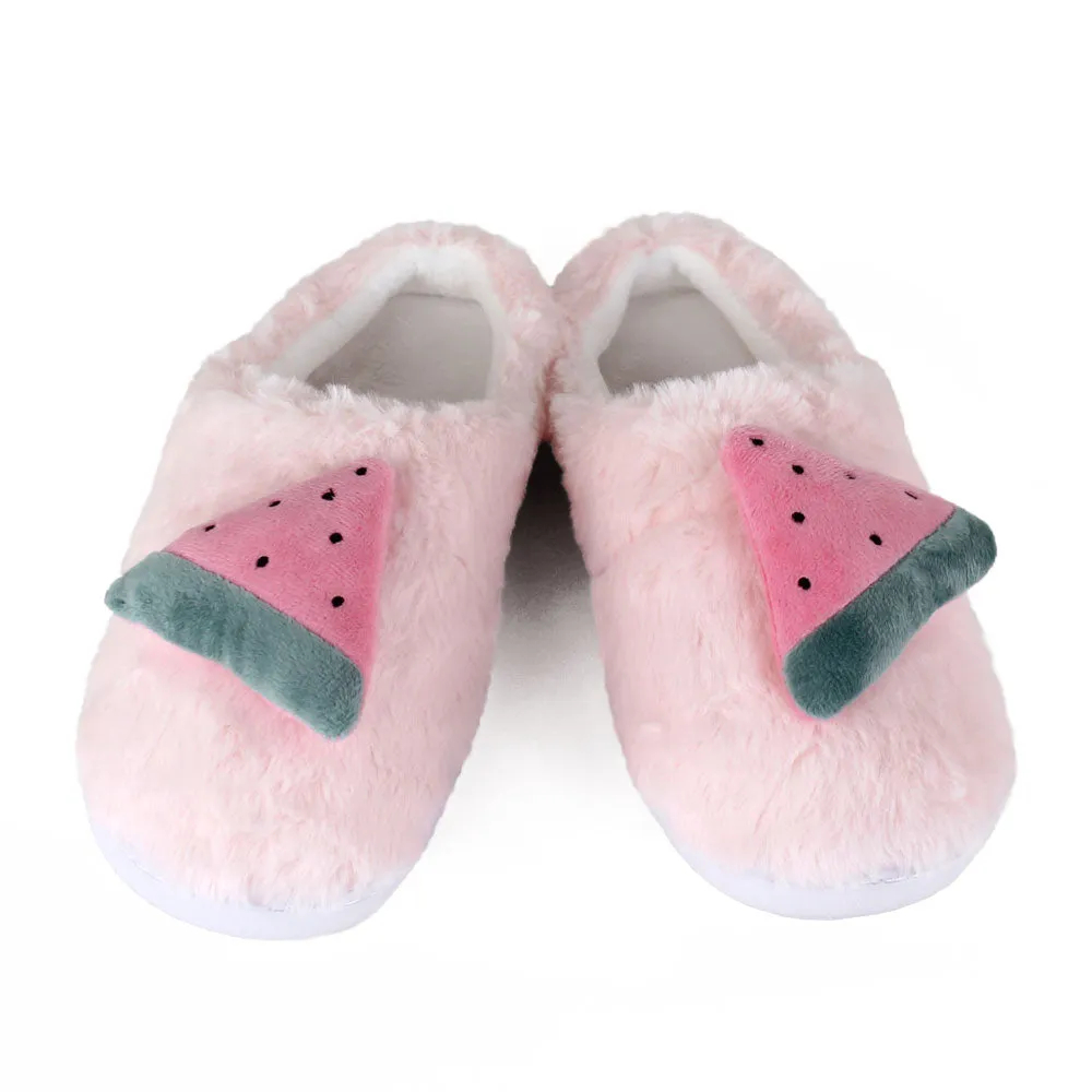 Women's Pink Plush Comfy Slippers with Non-Slip Soles - JulesRoche
