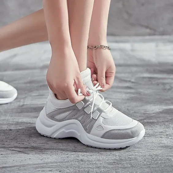 Women's Plus Size 43 Color Block Sneaker Shoes